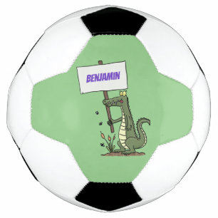 Ballon De Foot Aligator de crocodile drôle avec dessin animé