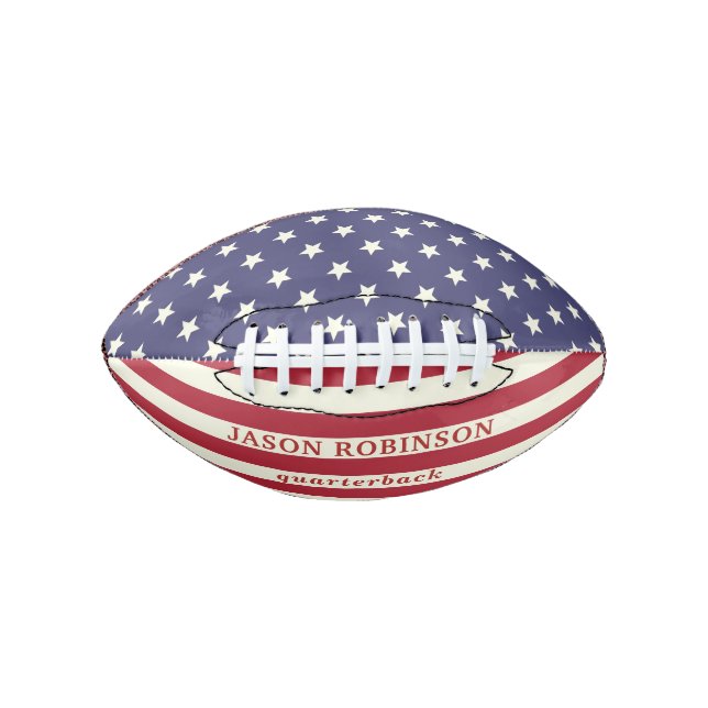 Ballon De Foot American Flag Patriotic Stars Stripes Nom personna (Devant)