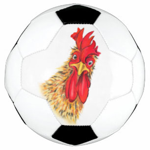 Ballon De Foot Amusant Surpris Curieux Rooster Soccer Ball