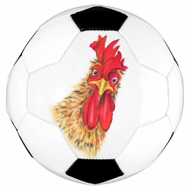 Ballon De Foot Amusant Surpris Curieux Rooster Soccer Ball (Devant)