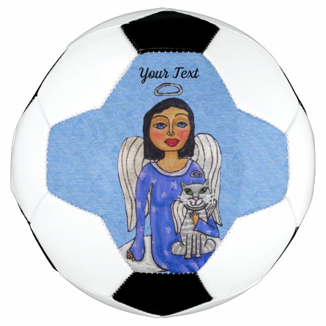 Ballon De Foot Angel teinté bleu sur le nuage tenant blanc Ange C (Devant)
