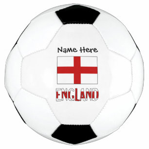 Ballon De Foot Angleterre Anglais Drapeau Noir Personnalisation