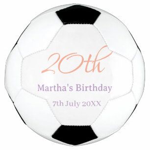 Ballon De Foot anniversaire 20 ans vert violet nom simple mode te