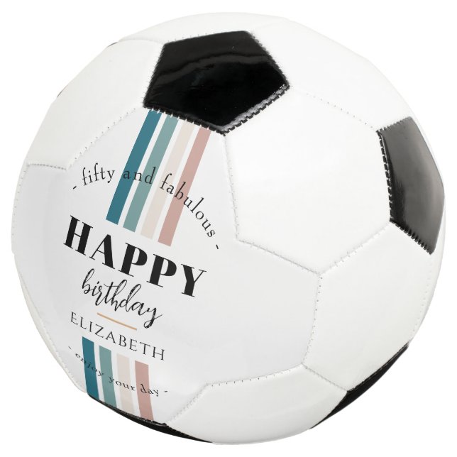 Ballon De Foot Anniversaire Design minimaliste aux couleurs paste (3/4)