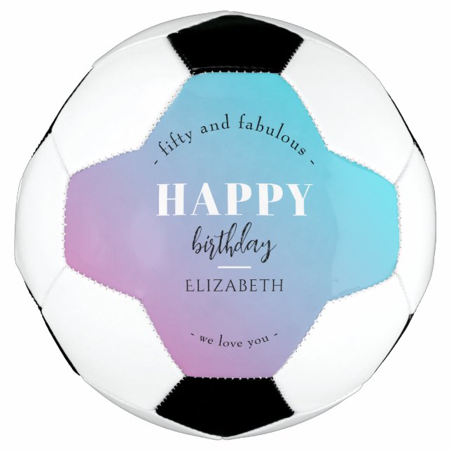 Ballon De Foot Anniversaire Design minimaliste aux couleurs paste (Devant)