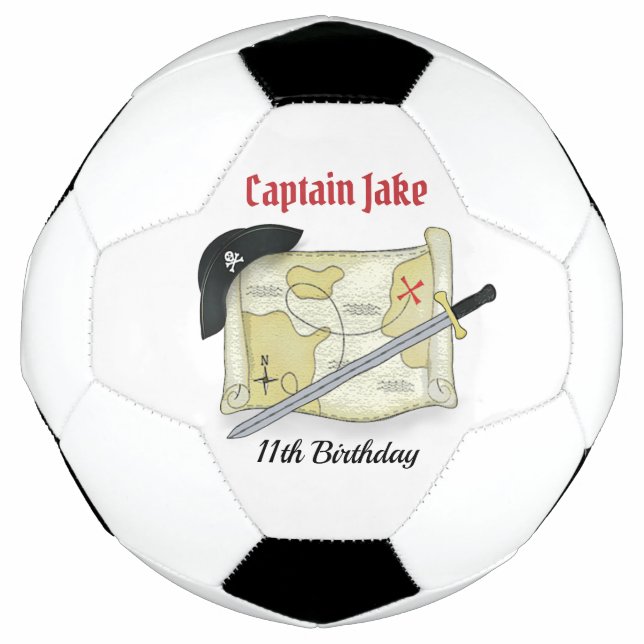 Ballon De Foot Anniversaire Fun Whimsical Pirate Casquette Carte  (Devant)