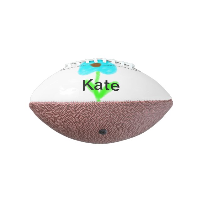 Ballon De Foot Aquarelle bleu vert ajouter votre nom tex (Tourné à 270°)