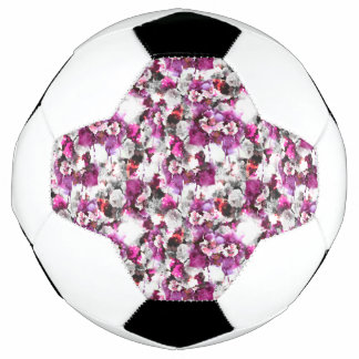 Ballon De Foot Aquarelle florale - Design abstrait rose et blanc