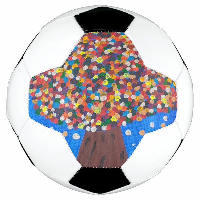 Ballon De Foot Arbre coloré Abstrait (Devant)