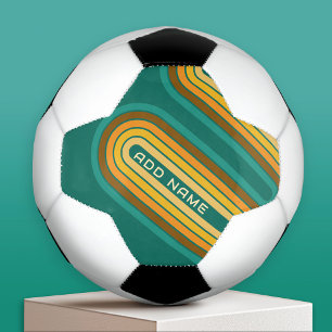Ballon De Foot Arche de ligne rétro aux couleurs de terre - Nom p
