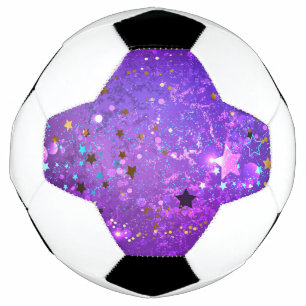Ballon De Foot Arrière - plan de feuille violet avec étoiles