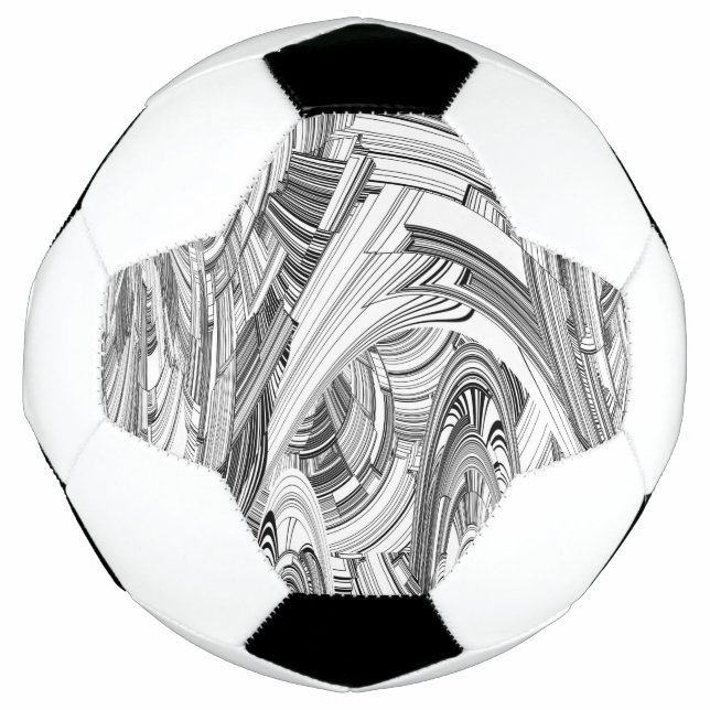 Ballon De Foot Art moderne créatif noir et blanc (Devant)