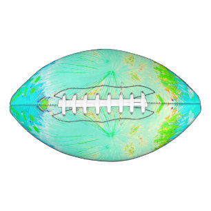 Ballon De Foot Asclépiade Psychedelique Aqua et Vert Citron