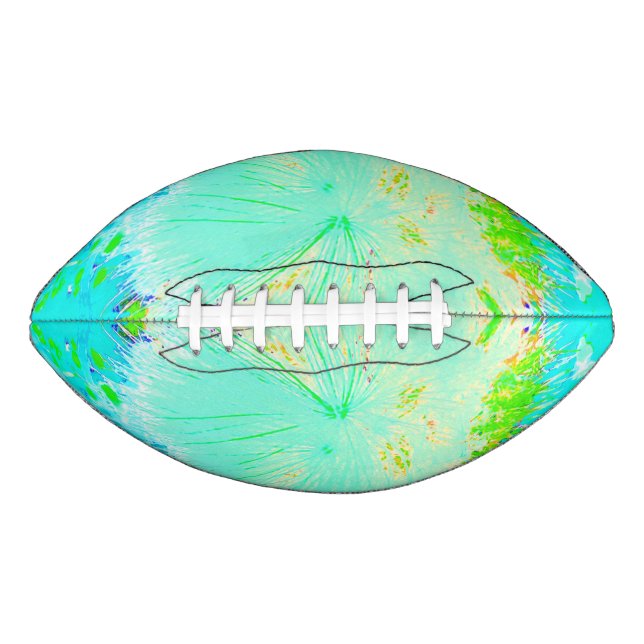 Ballon De Foot Asclépiade Psychedelique Aqua et Vert Citron (Devant)