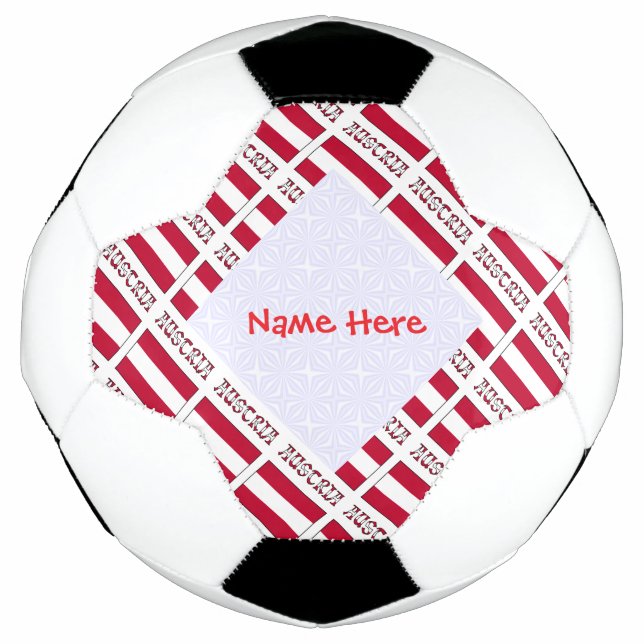 Ballon De Foot Autriche Drapeau autrichien Carrelé Rouge Personna (Devant)
