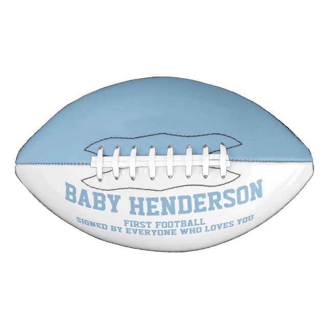 Ballon De Foot Baby Shower It's A Boy Sports Blue White First  (Devant)