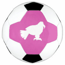 Bal de soccer rose blanc forme aigle