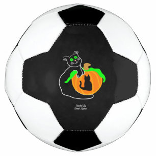 Ballon De Foot Balle de football Citrouille de chat noir