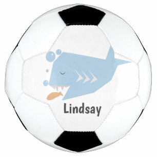 Ballon De Foot Balle de Football Monogramme Bleu Requin Mignon No