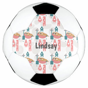 Ballon De Foot Balle de Football Motif de Paresseux Mignon Monogr