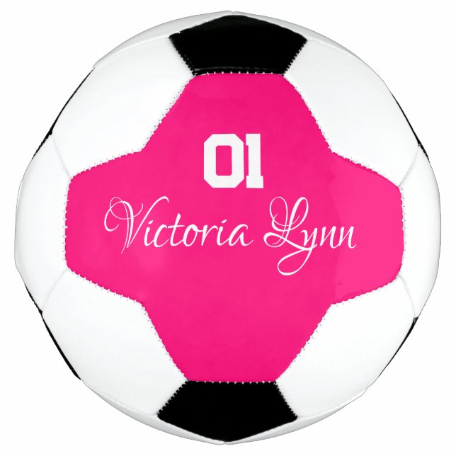 Ballon De Foot Balle de football rose brillant pour les filles (Devant)