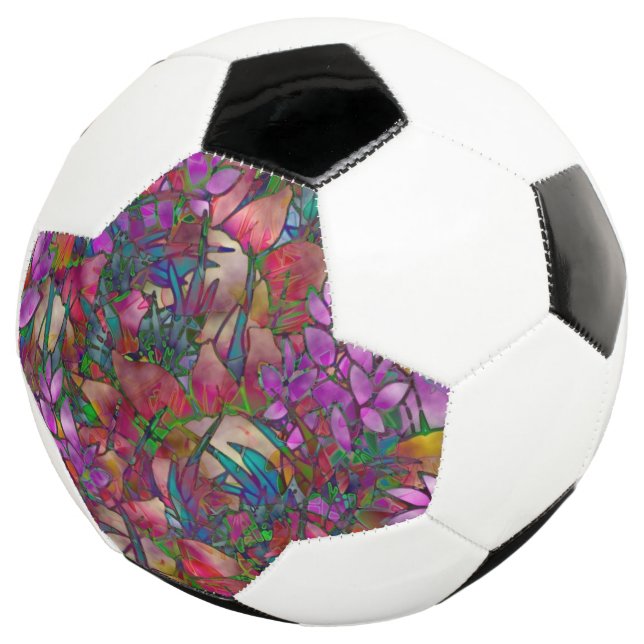 Ballon De Foot Balle de soccer Floral Verre Abstrait (3/4)