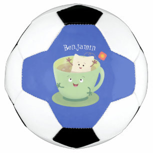 Ballon De Foot Bande dessinée de la tasse de thé mignonne humour