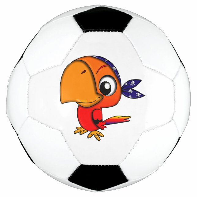 Ballon De Foot Bande dessinée orange de perroquet (Devant)