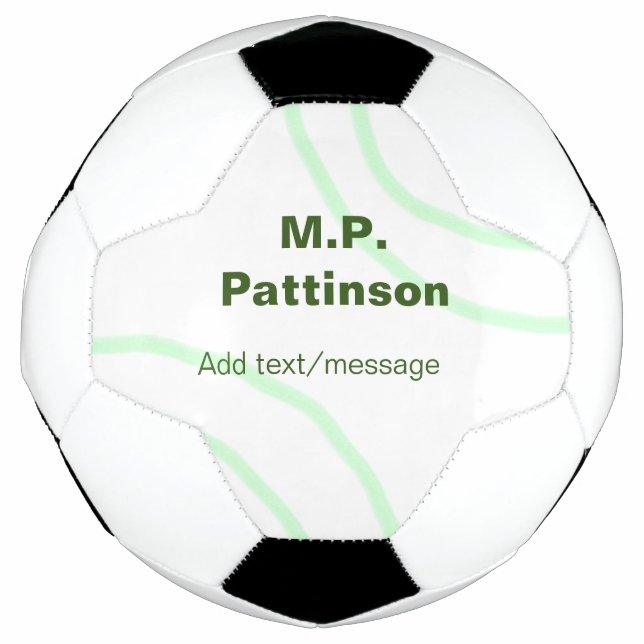 Ballon De Foot Bandes orange vertes ajouter le nom message texte  (Devant)