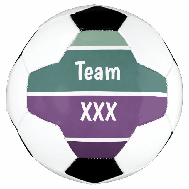 Ballon De Foot Bandes Vertes Et Violettes
