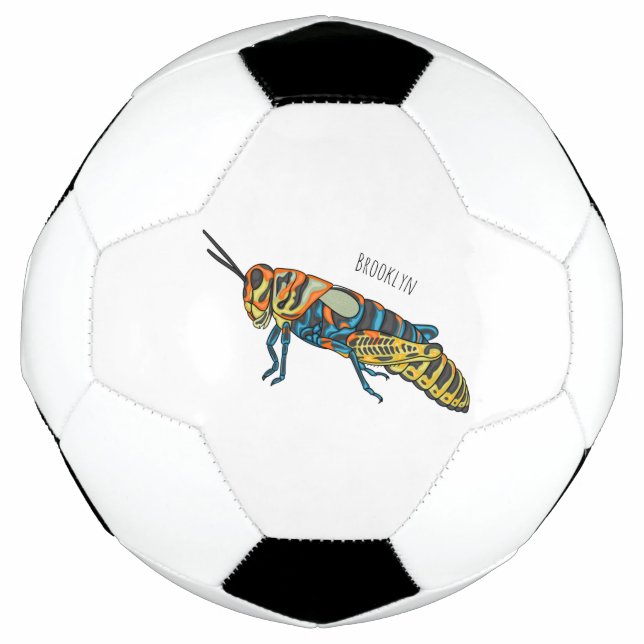 Ballon De Foot Barber pole grasshopper cartoon illustration  (Devant)