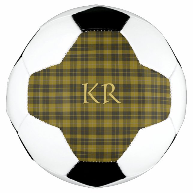 Ballon De Foot Barclay Tartan avec vos initiales, Scottish Plaid (Devant)