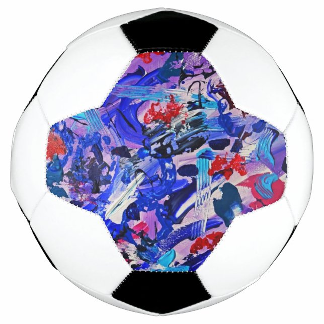 Ballon De Foot Beau bleu abstrait (Devant)