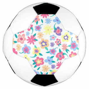 Ballon De Foot Beau bol motif aux fleurs de printemps colorées