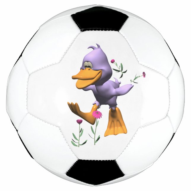 Ballon De Foot Beau Canard Cartoon À Travers Les Fleurs (Devant)