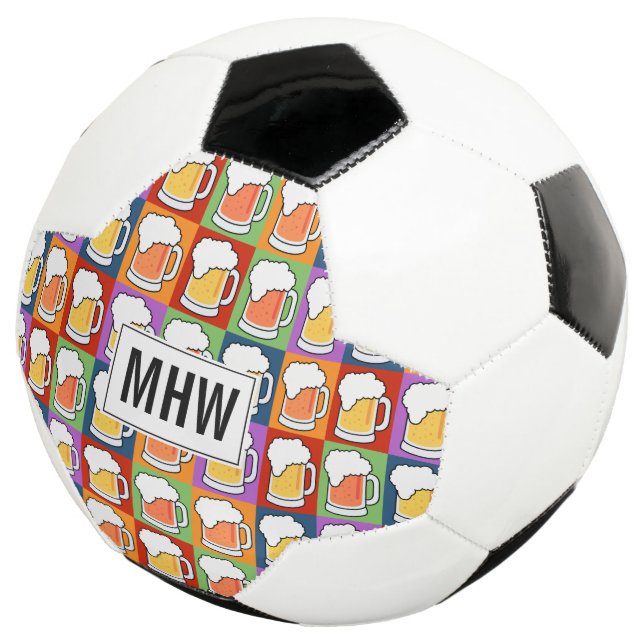 Ballon De Foot BEER Pop Art personnalisé monogramme football ball (3/4)