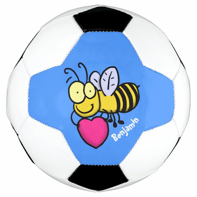 Ballon De Foot Belle abeille drôle avec dessin animé du coeur (Devant)