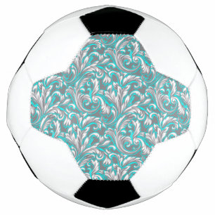 Ballon De Foot Belle aquarelle gris transparent motif floral ombr