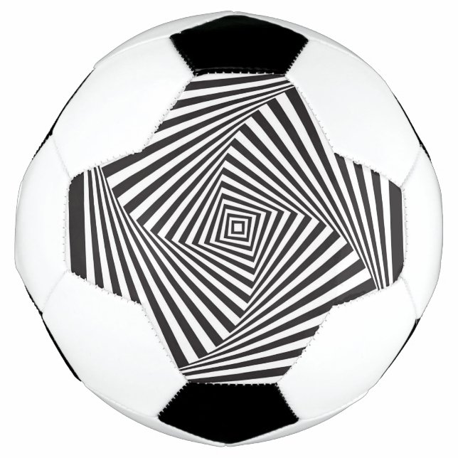 Ballon De Foot Belle illusion d'optique en spirale noire (Devant)