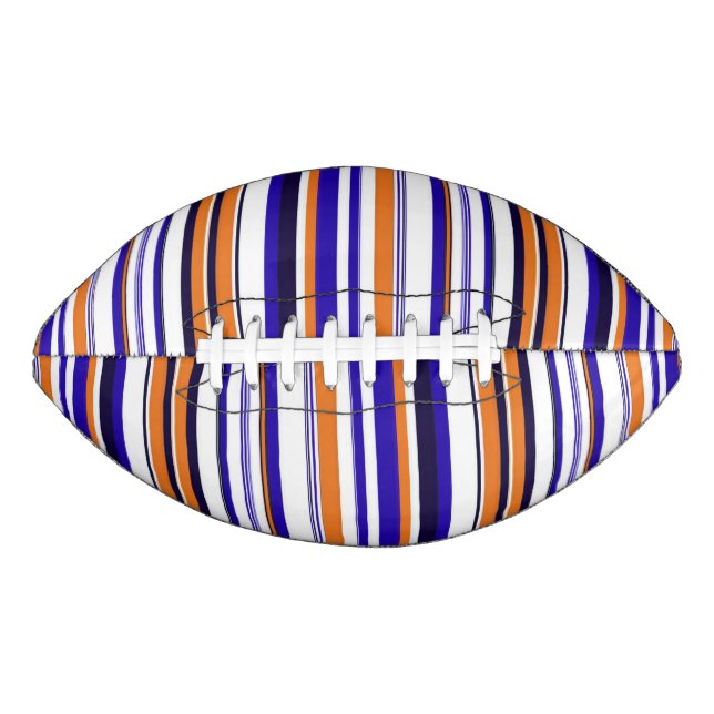 Ballon De Foot Belles rayures bleues orange (Devant)
