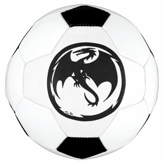 Ballon De Foot Black Dragon balle de football blanc (Devant)