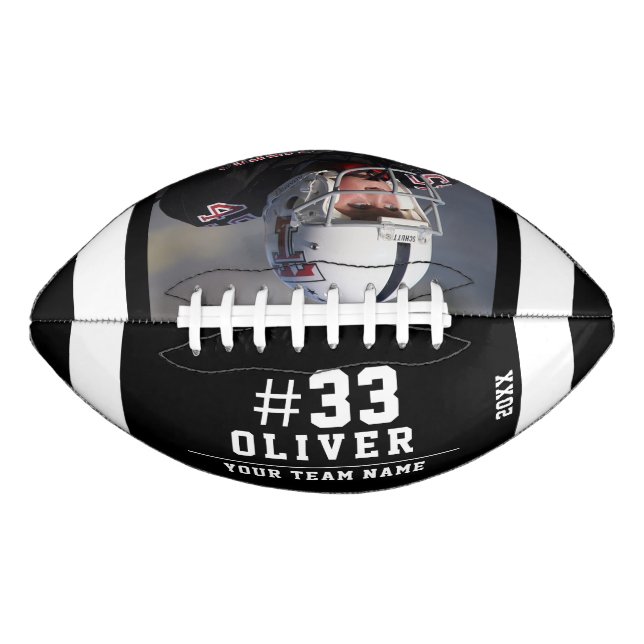 Ballon De Foot Blanc Black Nom Numéro d'équipe Photo (Devant)