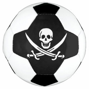 Ballon De Foot Blanc, Drapeau Pirate Calico Jack, Crâne & Cutlass