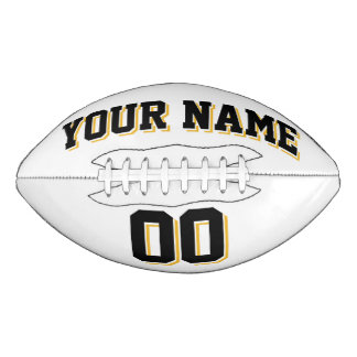 Ballon De Foot BLANC NOIR ET GOLD Custom Football