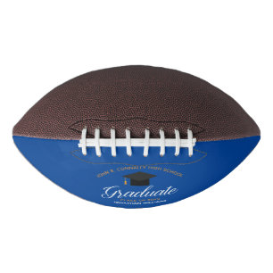 Ballon De Foot Bleu Graduation Custom Lycée Graduate