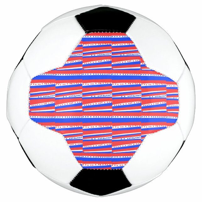 Ballon De Foot Bleu rouge Cercles Bleu (Devant)