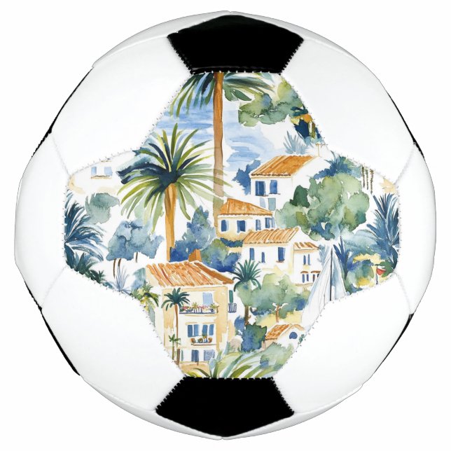 Ballon De Foot Bleu Tropical Méditerranée (Devant)