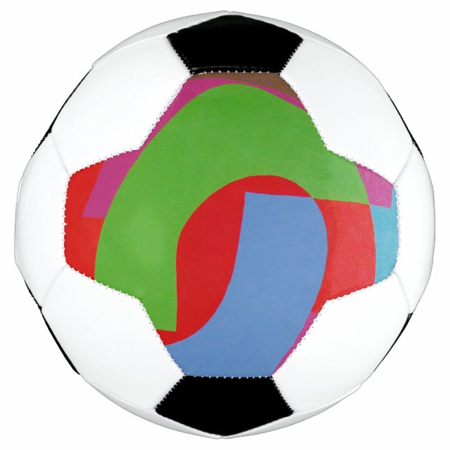 Ballon De Foot Blue and Green Geometric Pattern Soccer Ball (Devant)