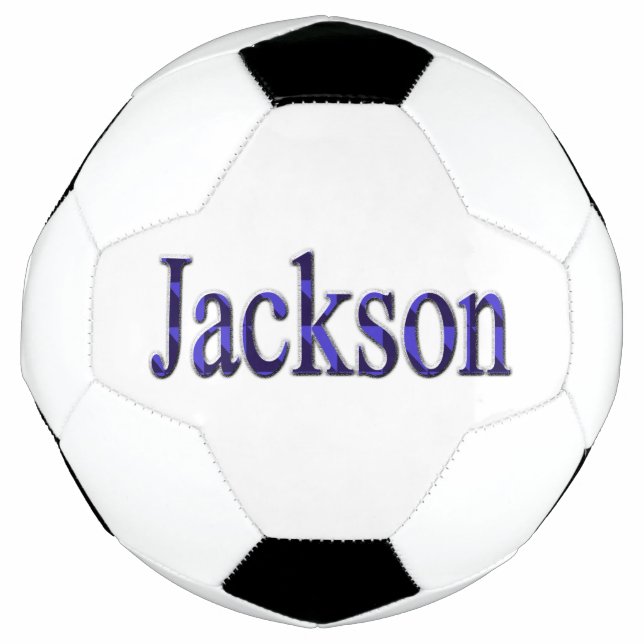Ballon De Foot Blue Et Black Jackson Nom, Balle De Football (Devant)