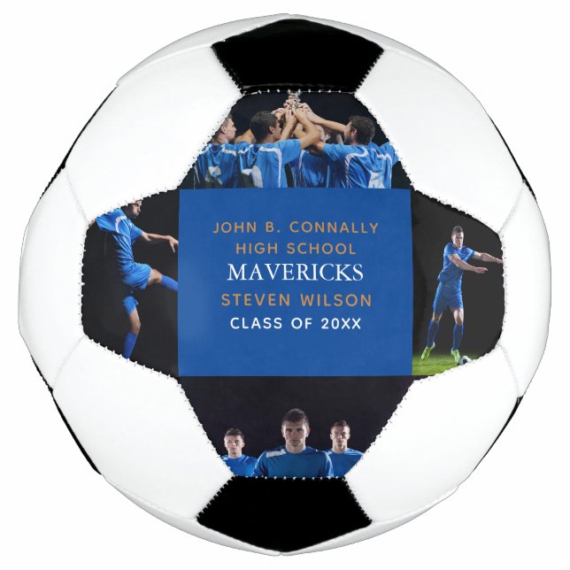 Ballon De Foot Blue High School Senior 4 Cool photo Personnalisé (Devant)